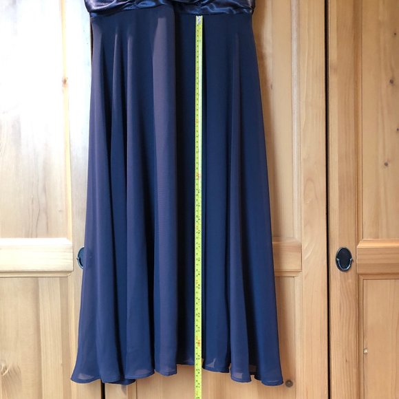 Grey-Teal Halter-style Midi Cocktail dress - Picture 5 of 13